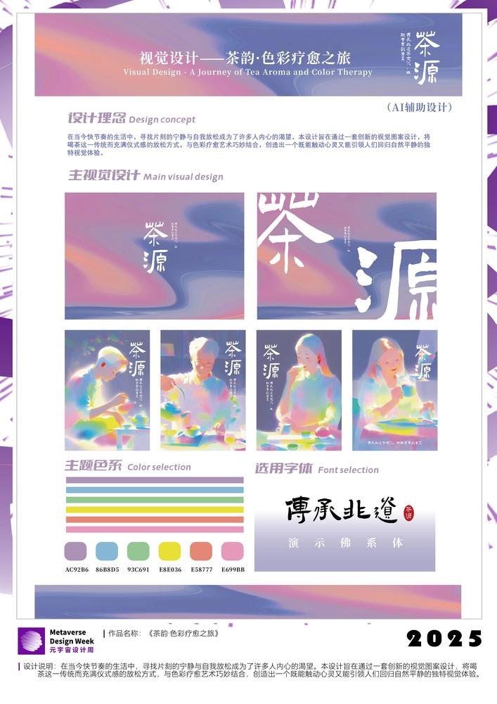 《茶韵·色彩疗愈之旅》-元宇宙设计周——高校数字创意设计大赛